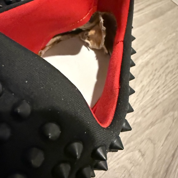 Christian Louboutin Black and Red Spiked Sneakers - Picture 6 of 11